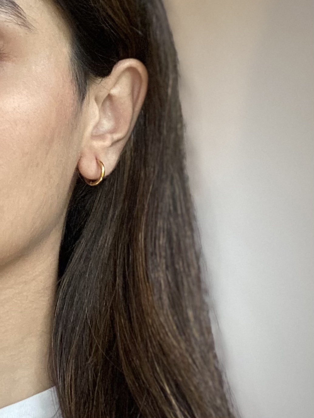 Gold Plated Stainless Steel Hoop Earrings