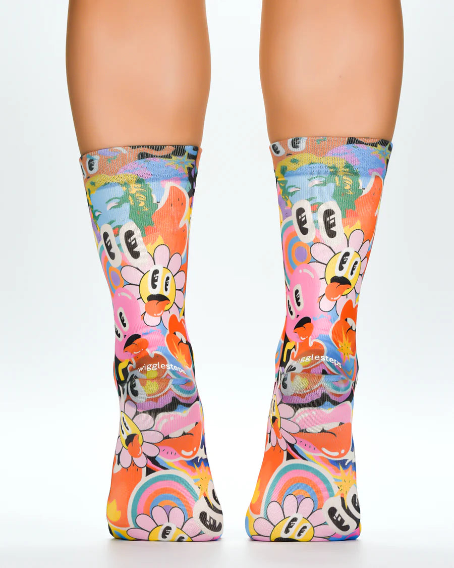 Light Blue Cartoon Socks