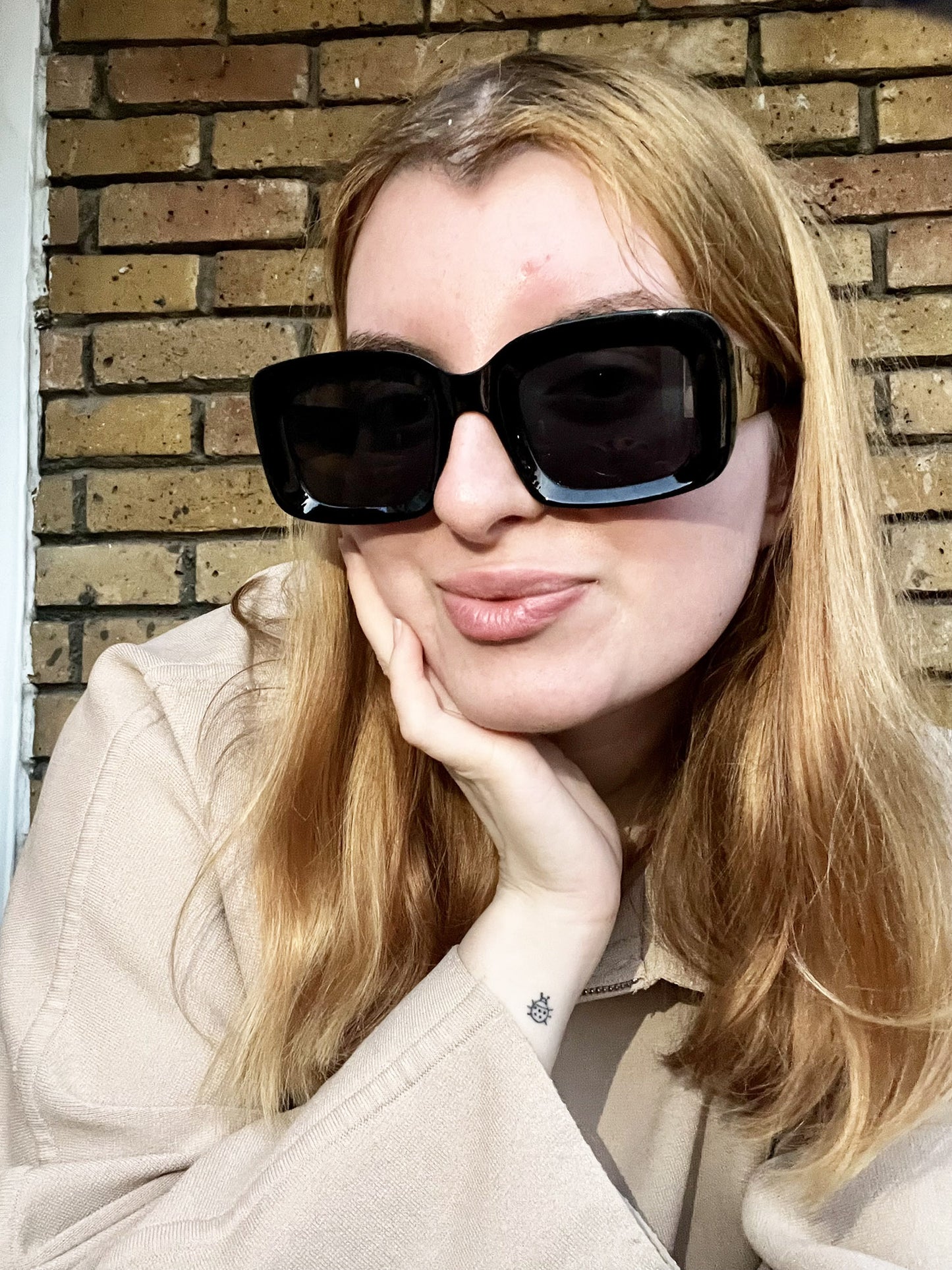 Black Rectangular Oversized Sunglasses