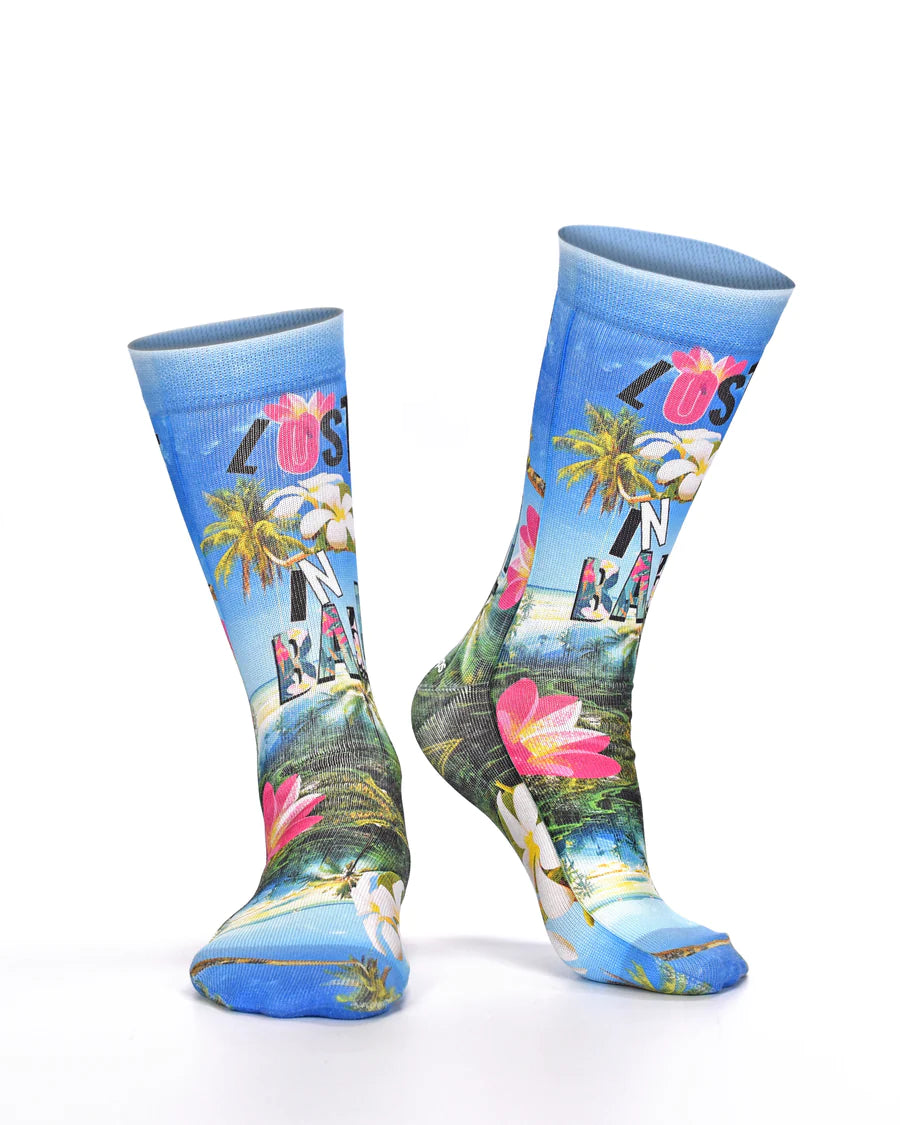 Blue Lost In Bali Sock