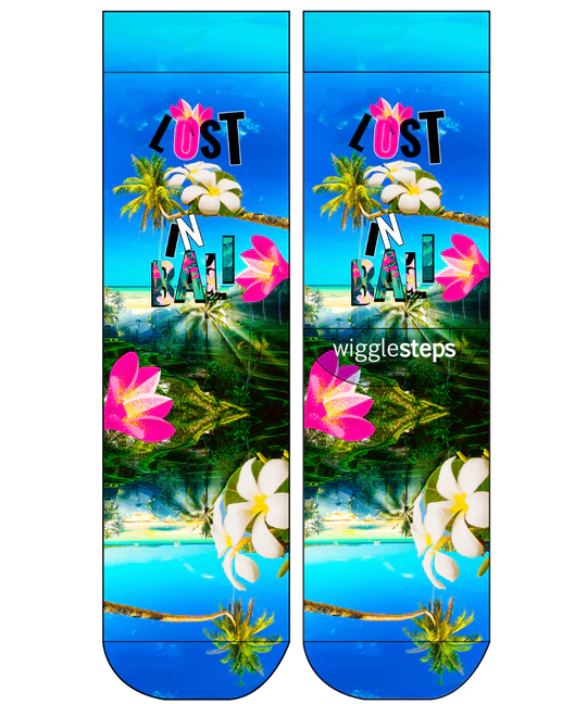 Blue Lost In Bali Sock