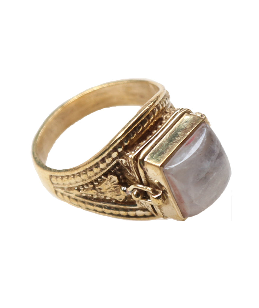 Brass Ring with Square Stone