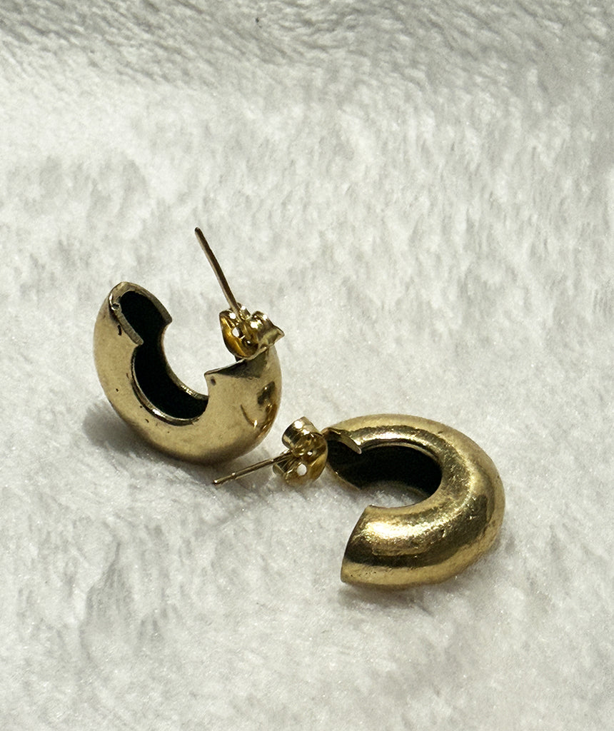 Chunky Half Hoop Stud Earrings