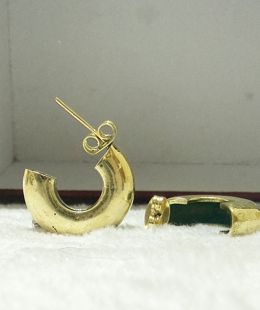Chunky Half Hoop Stud Earrings