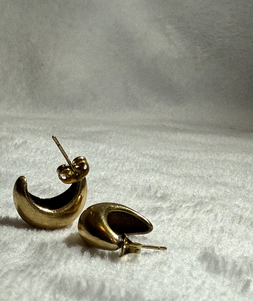 Crescent Moon Stud Earrings