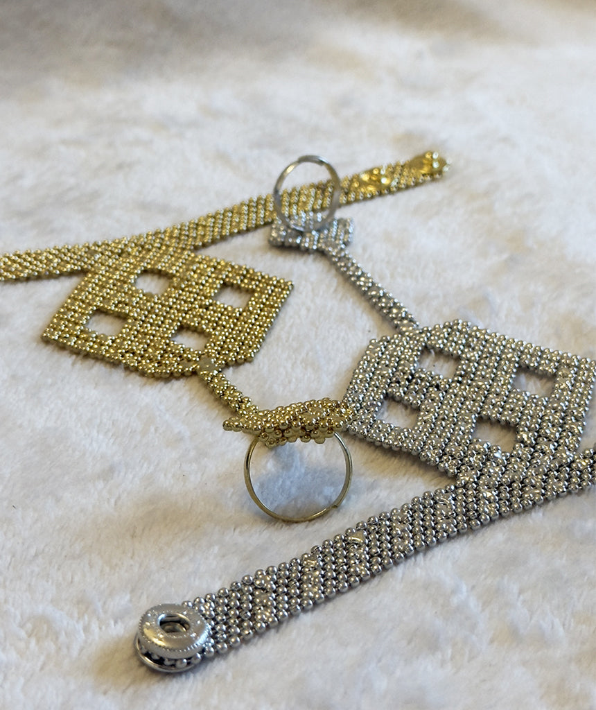 Cuffed Hex Chainmail Hand Harness