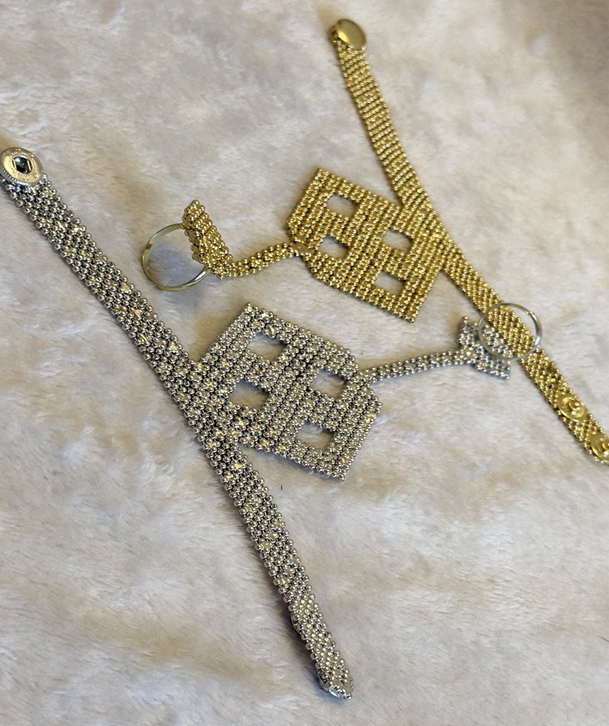 Cuffed Hex Chainmail Hand Harness
