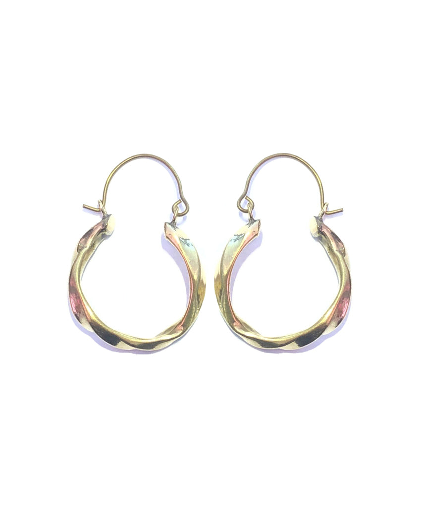 Gold Twist Hoop Earrings