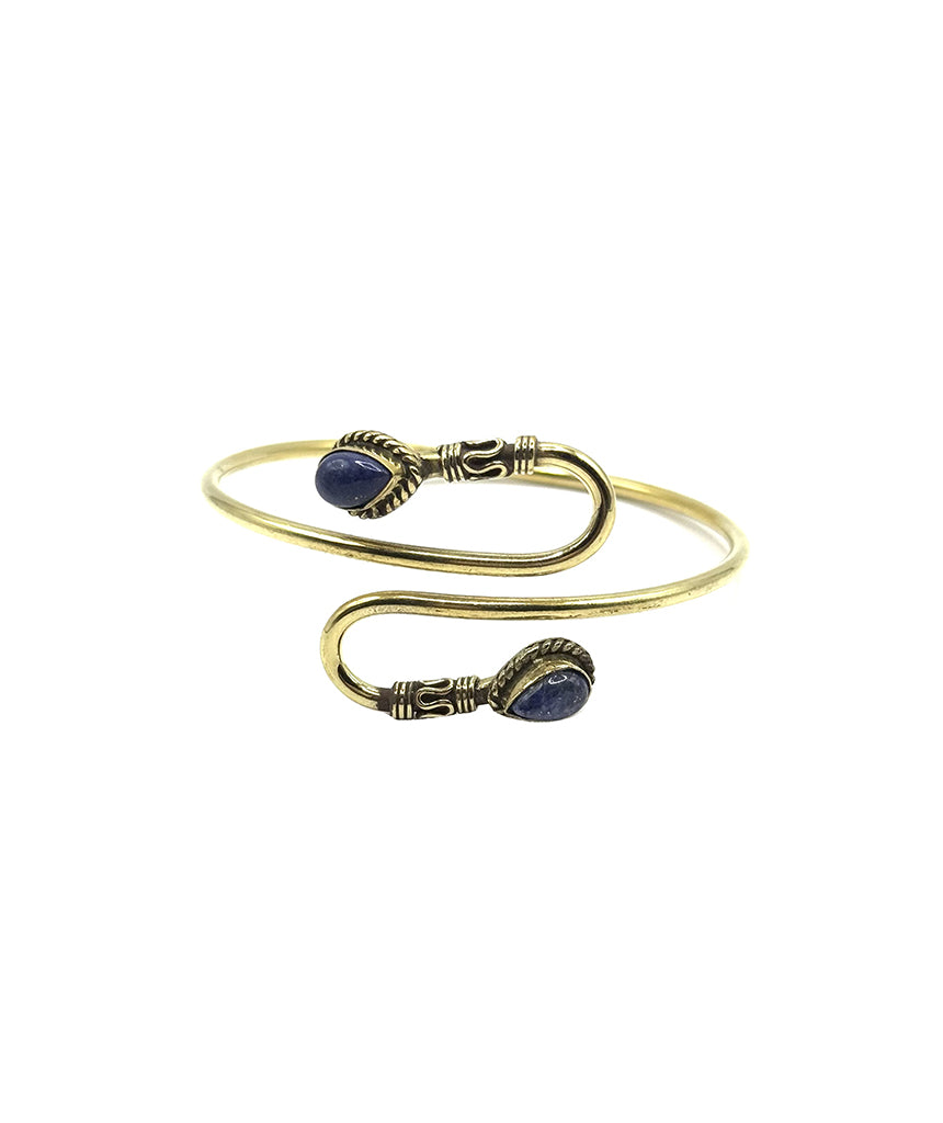 Double S-Stone Bangle Bracelet
