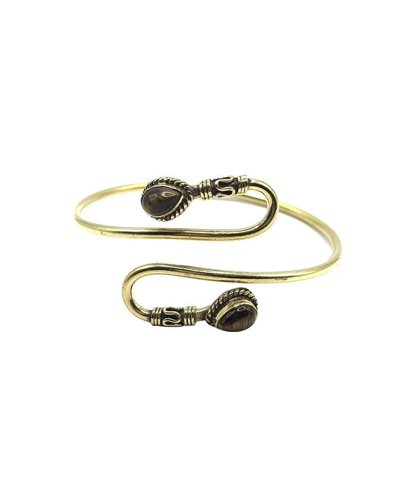 Double S-Stone Bangle Bracelet