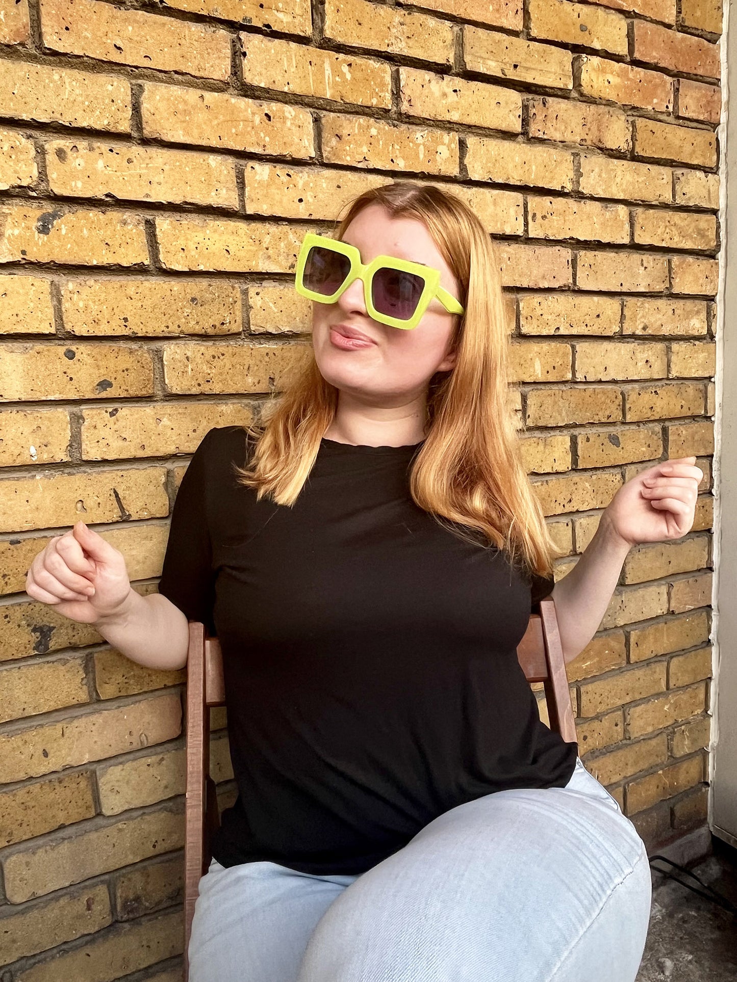 Green Big Square Oversized Sunglasses