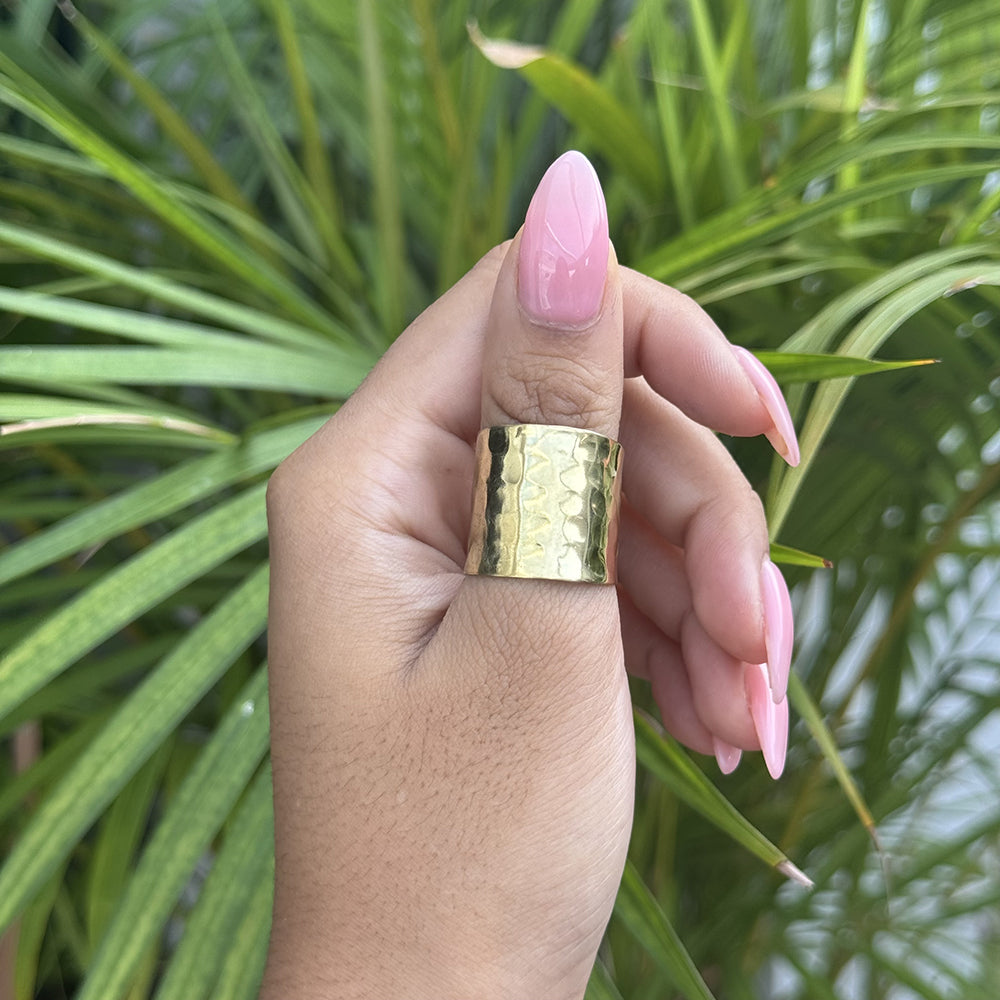 Gold Hammered Ring