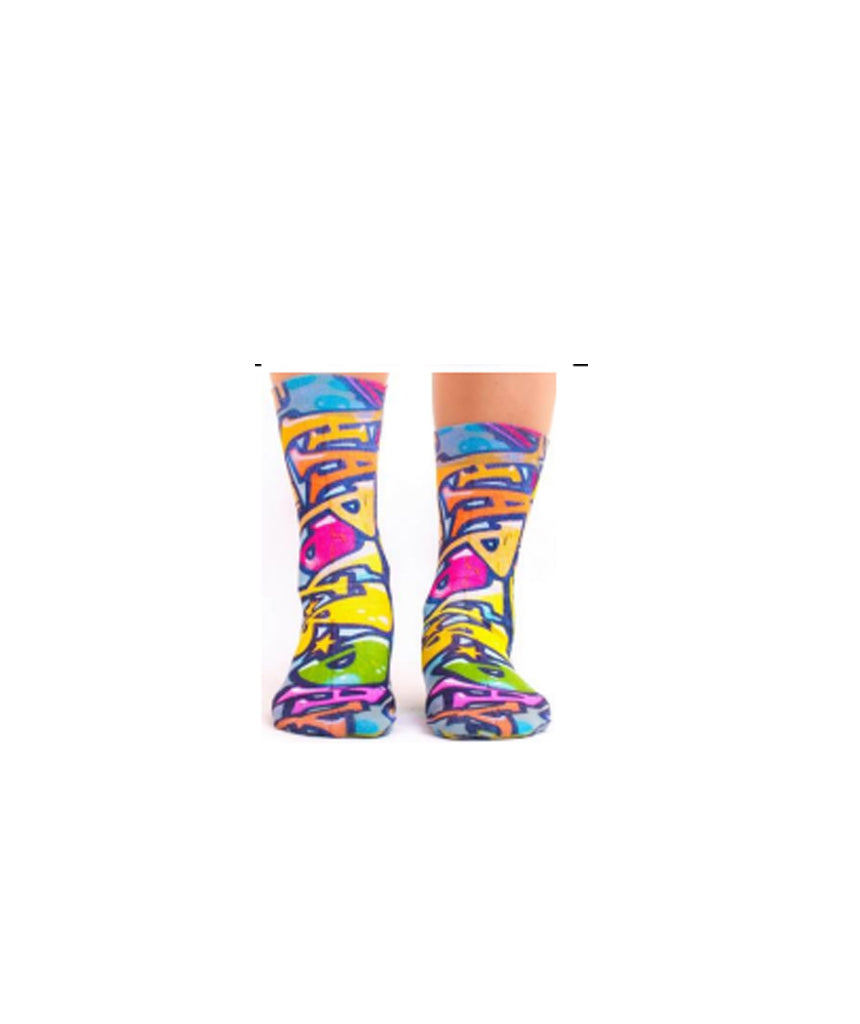 Blue Graffitti Art Socks