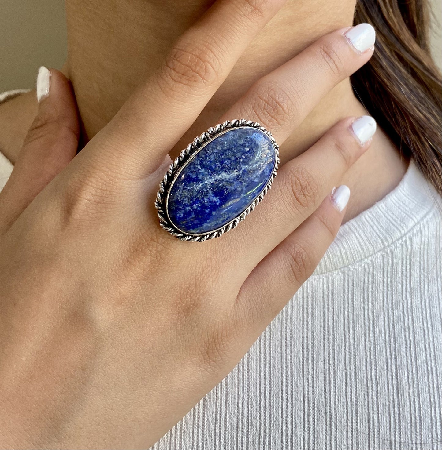 Boho Statement Blue Stone Ring