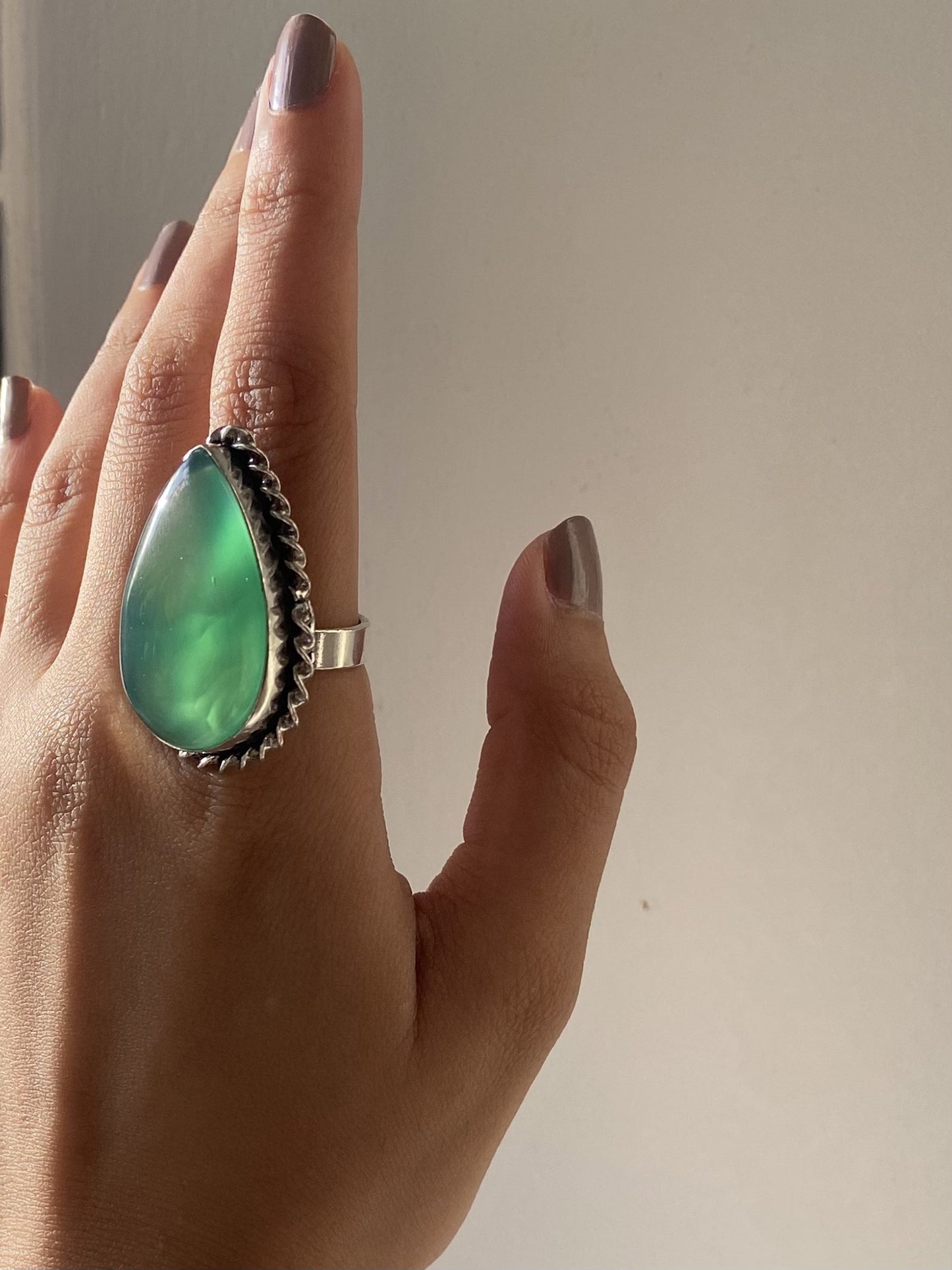 Boho Statement Green Emerald Stone Ring