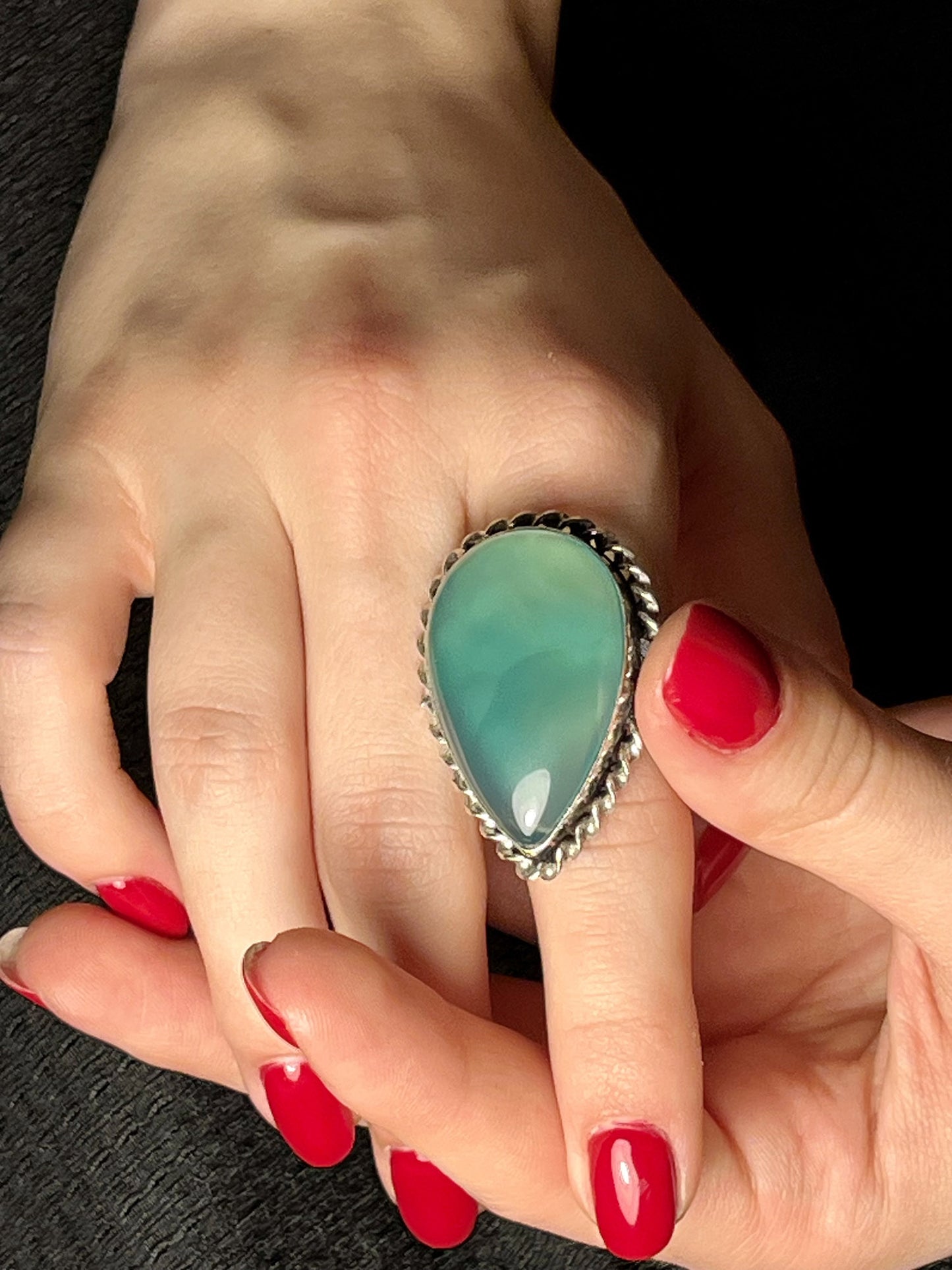 Boho Statement Green Stone Ring