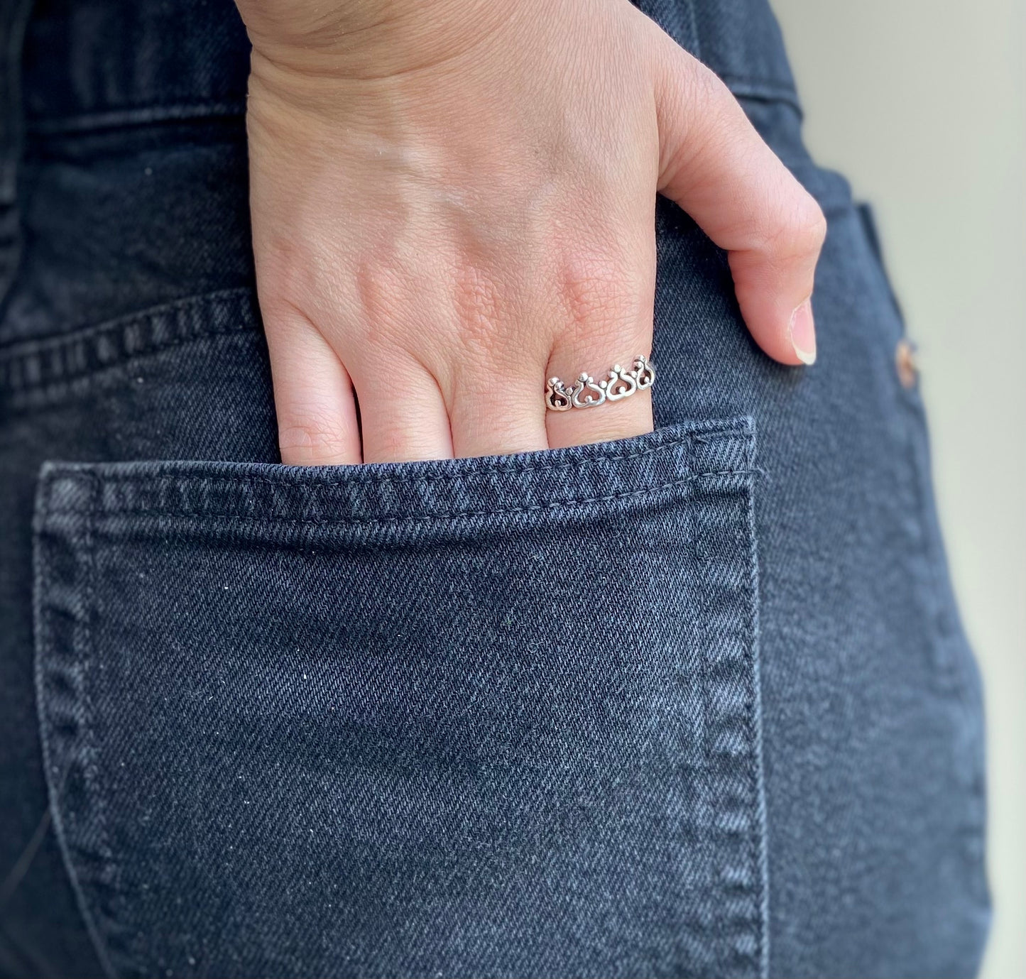 Silver Heart of Hearts Ring