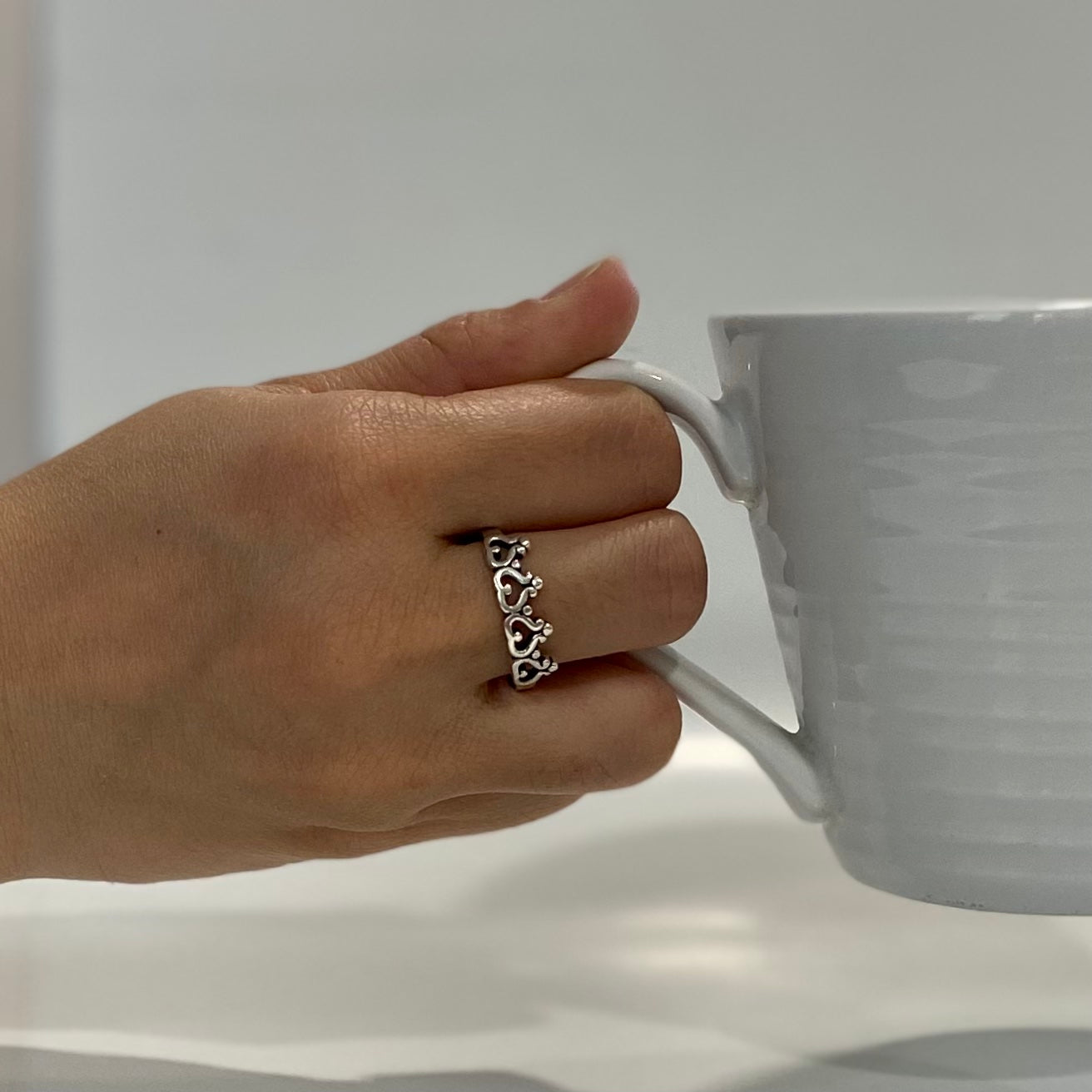 Silver Heart of Hearts Ring