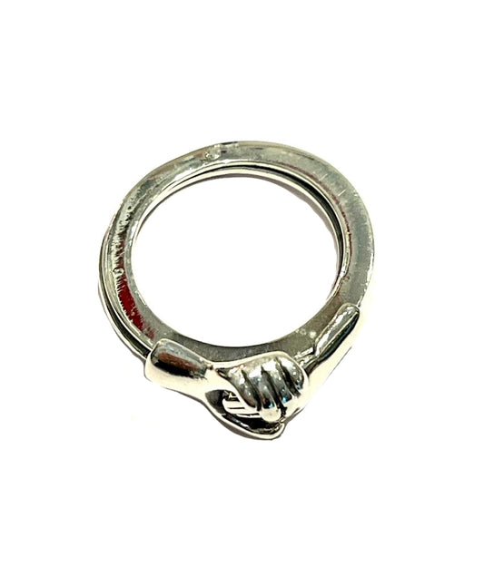 Silver Holding Hands Ring