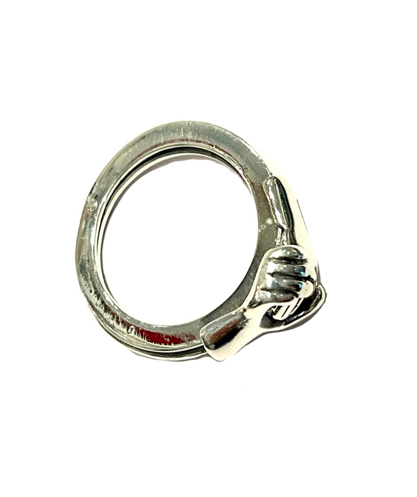 Silver Holding Hands Ring