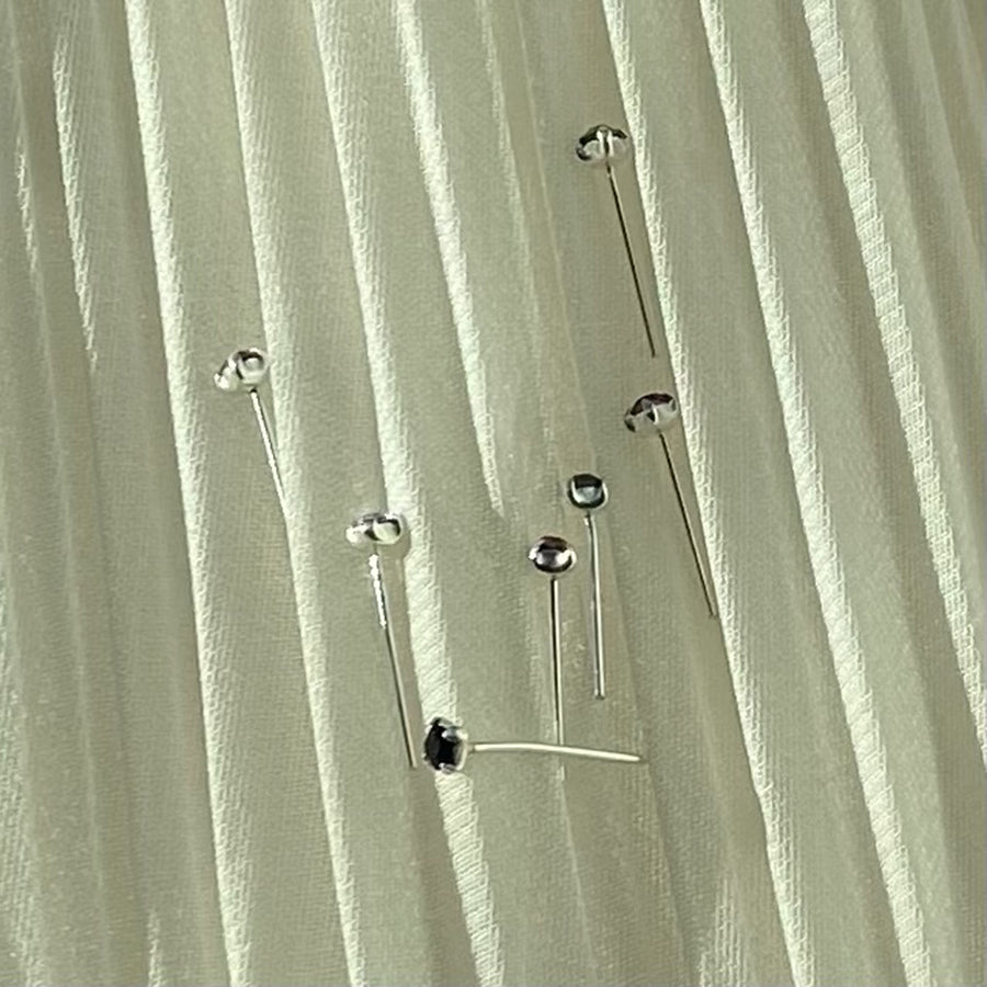 Silver Nose Stud Body with Cubic Zirconia