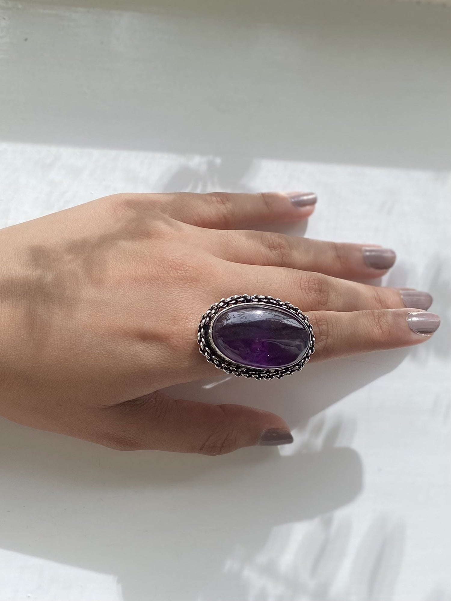 Boho Statement Purple Stone Ring
