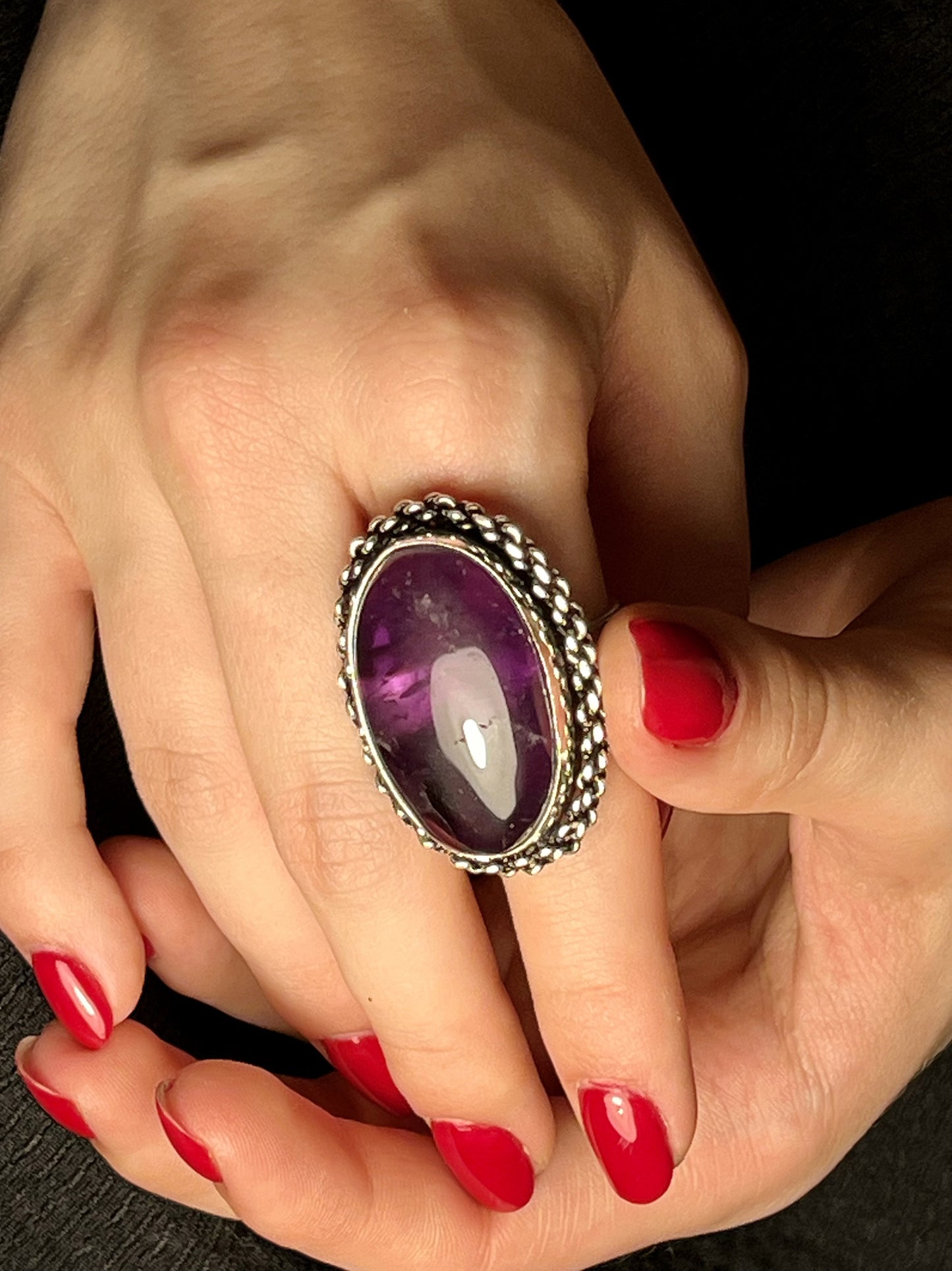 Boho Statement Purple Stone Ring