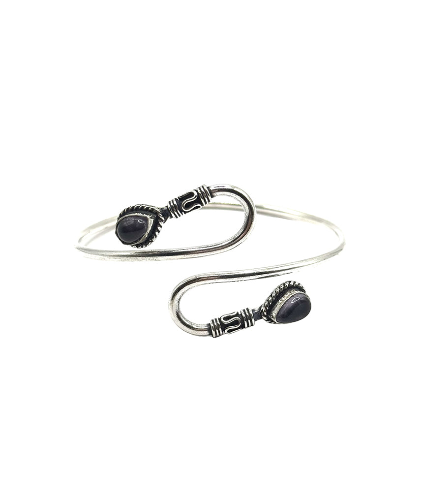 Double S-Stone Bangle Bracelet