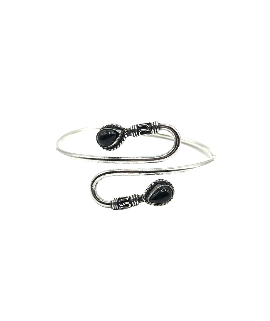 Double S-Stone Bangle Bracelet