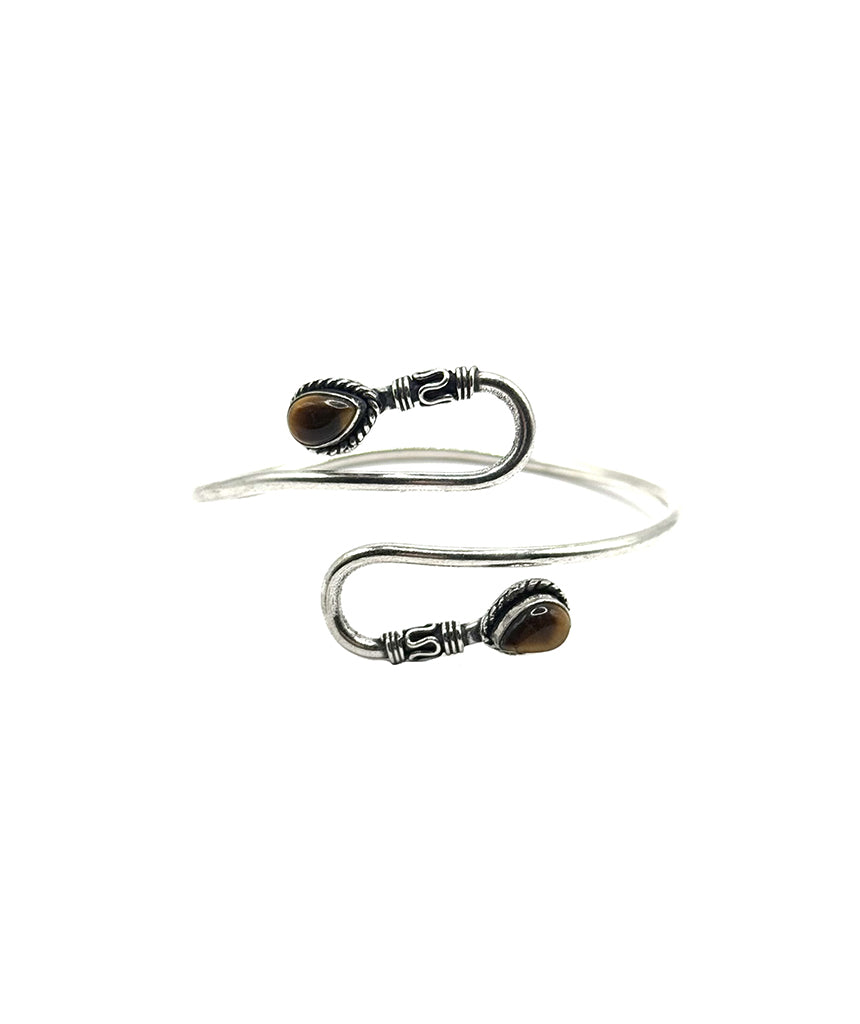 Double S-Stone Bangle Bracelet