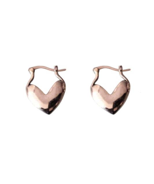 Sleek Heart Huggie Earrings