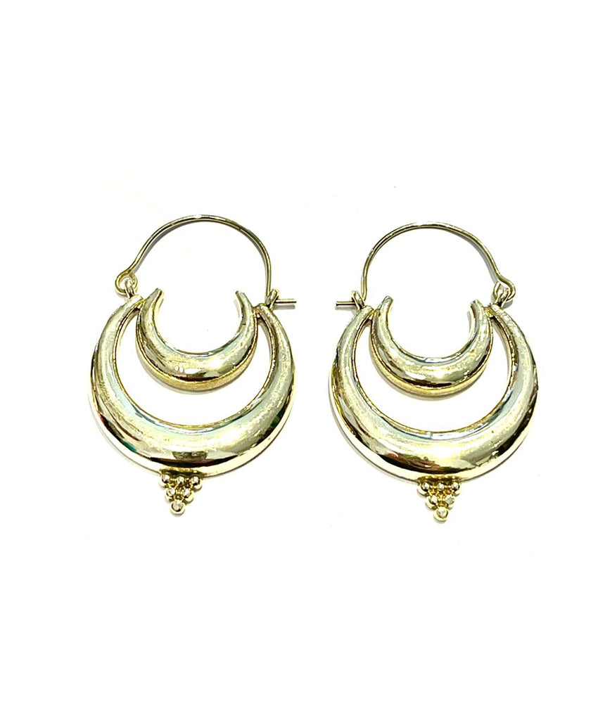 Triple Crescent Moon Earrings