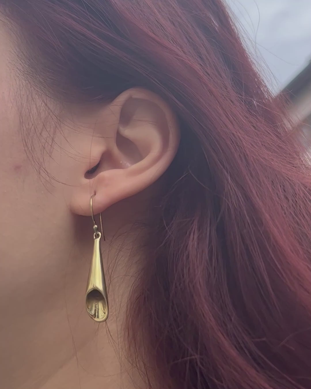Gold Flute Earrings