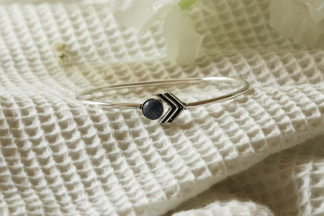 Arrow Stone Bangle Bracelet