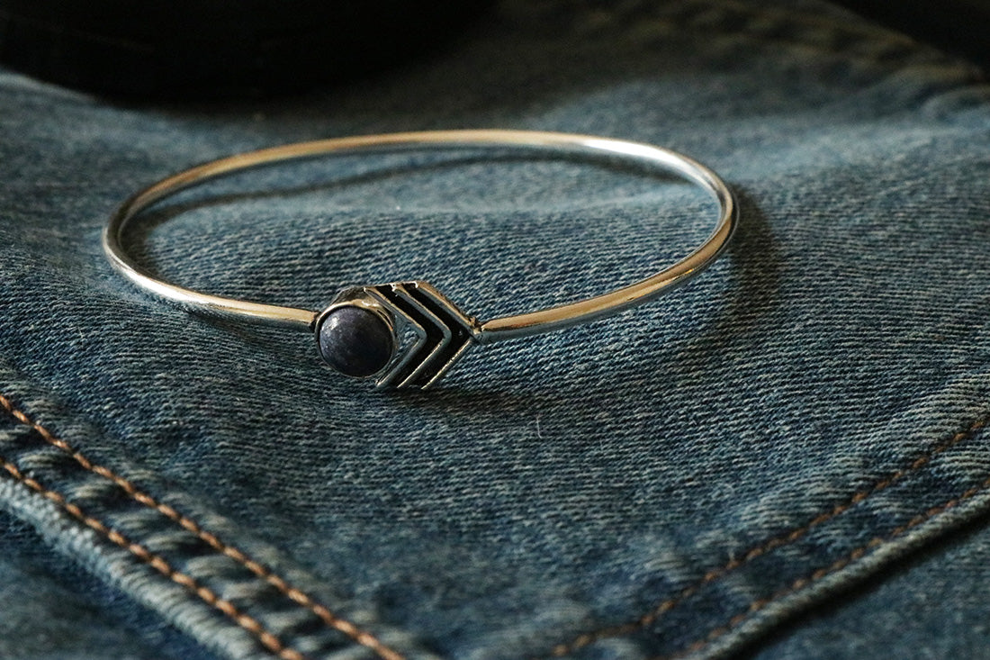 Arrow Stone Bangle Bracelet