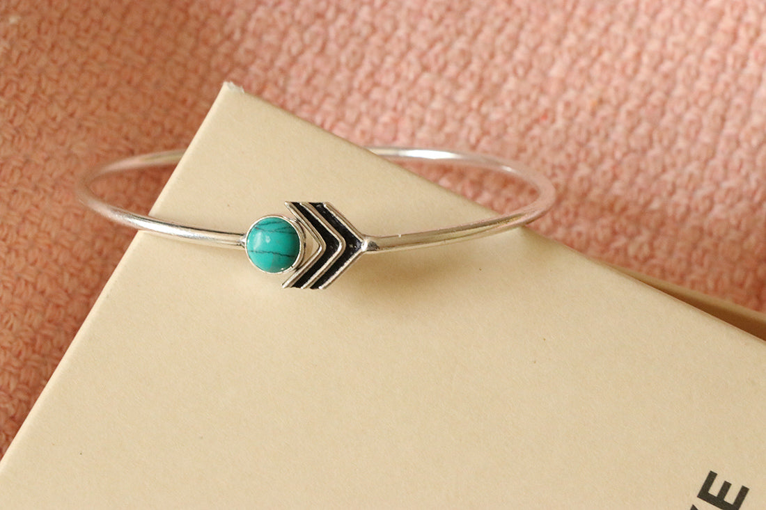 Arrow Stone Bangle Bracelet