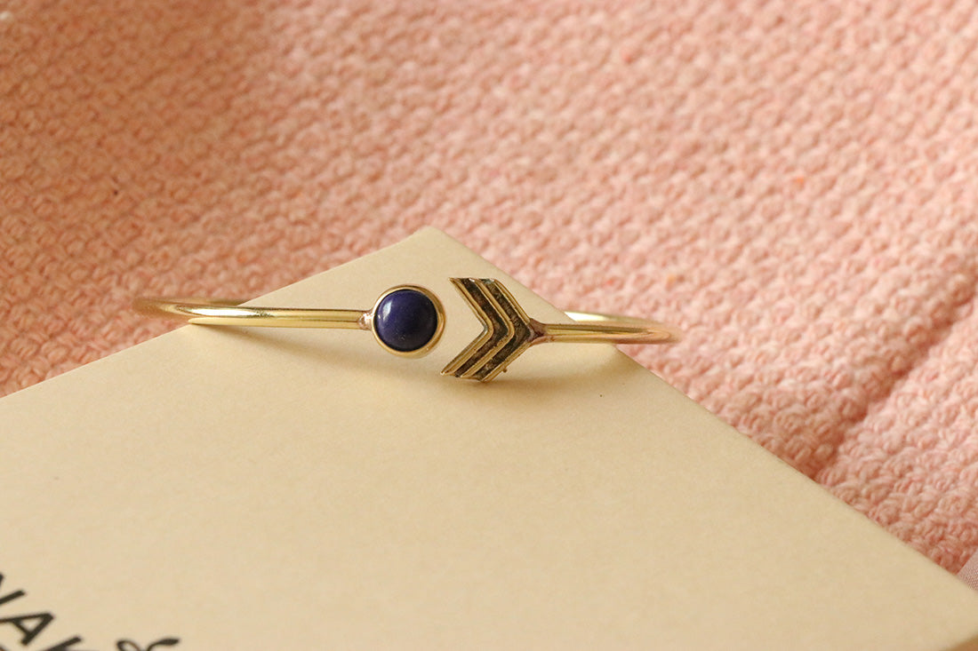 Arrow Stone Bangle Bracelet