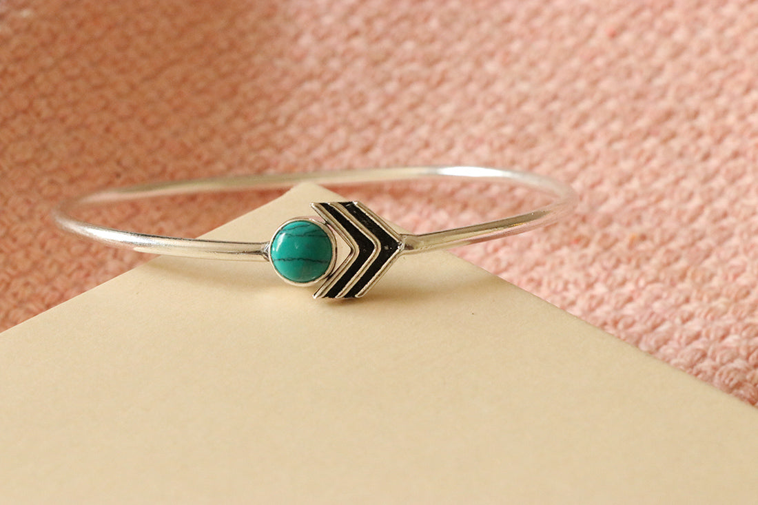 Arrow Stone Bangle Bracelet