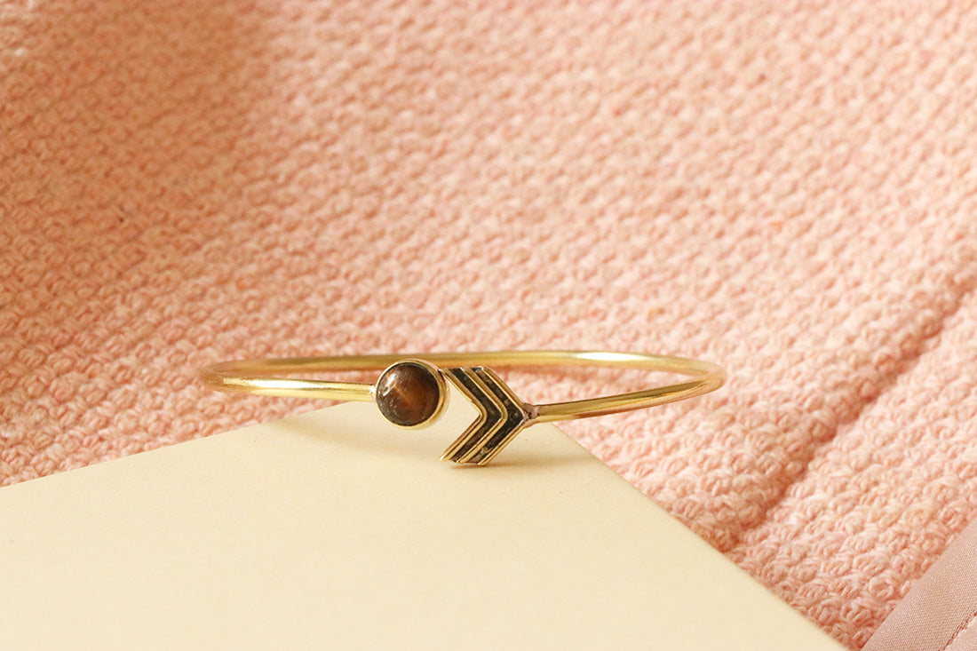 Arrow Stone Bangle Bracelet