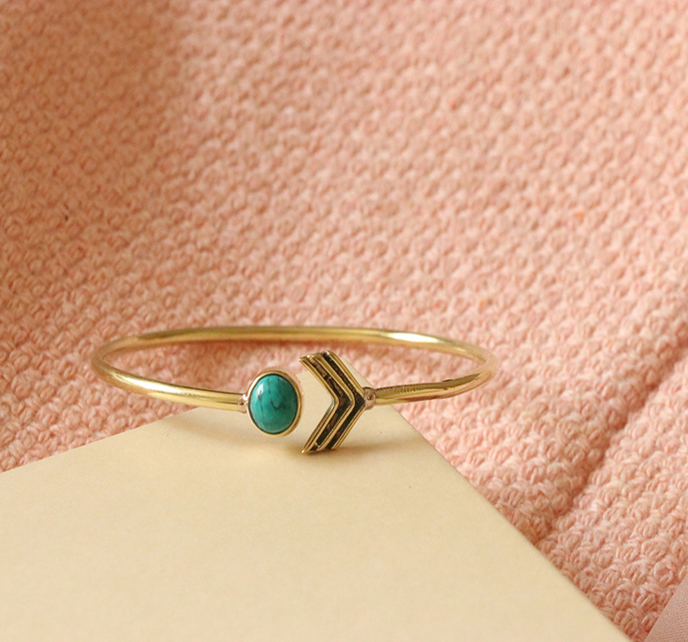 Arrow Stone Bangle Bracelet