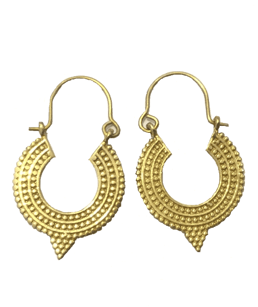 Aztec Hoop Earrings Gold