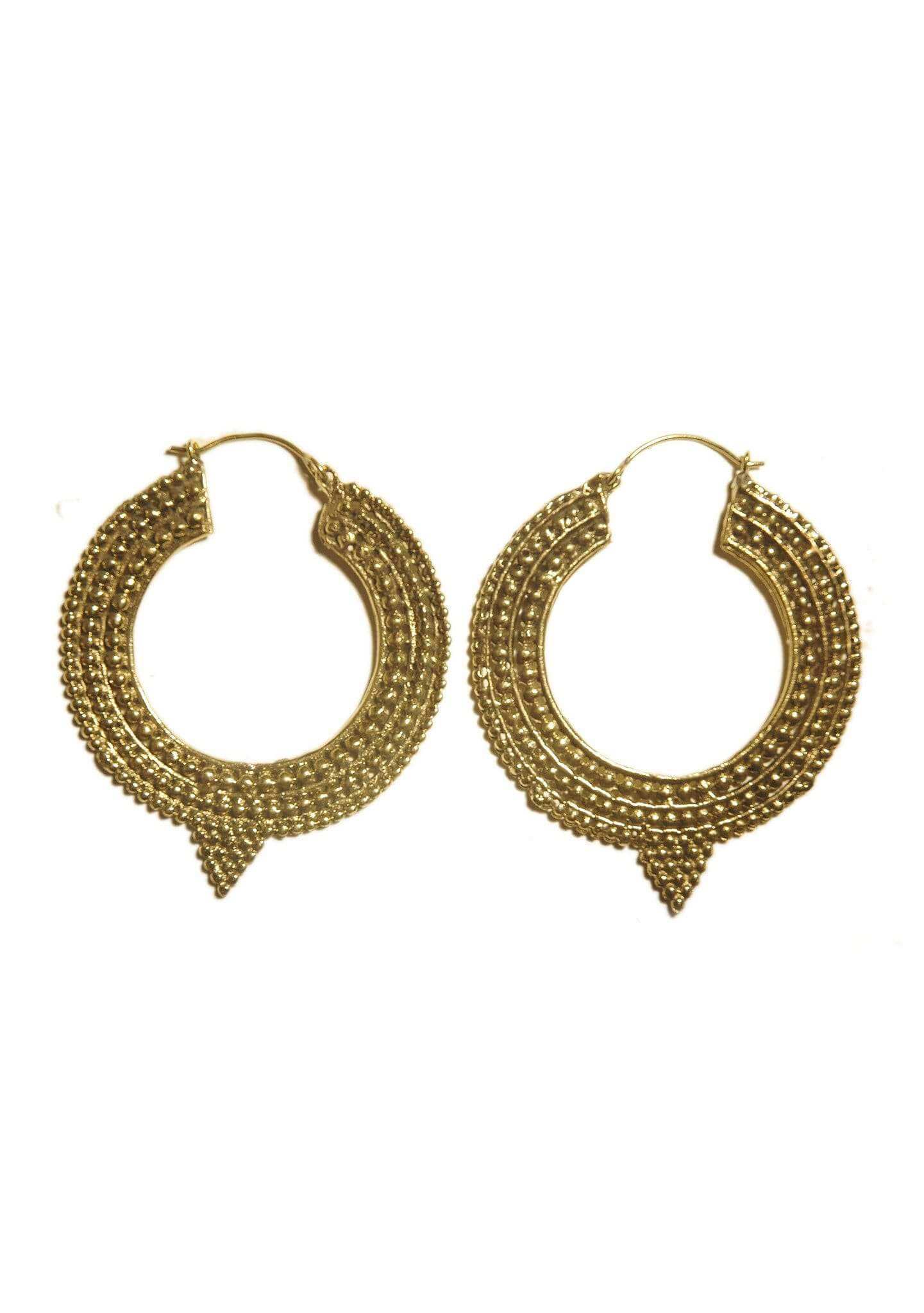 Aztec Hoop Earrings Gold