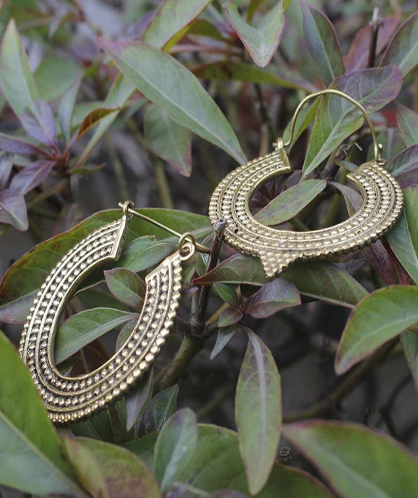 Aztec Hoop Earrings Gold