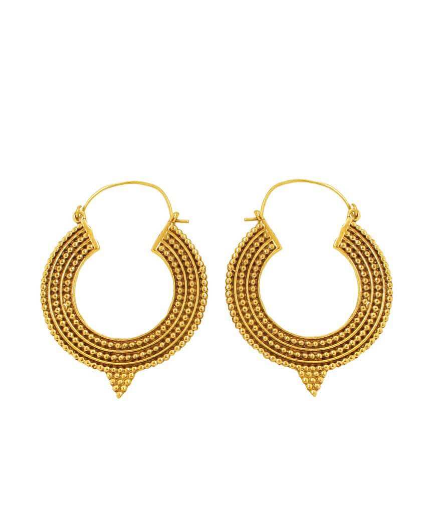 Aztec Hoop Earrings Gold