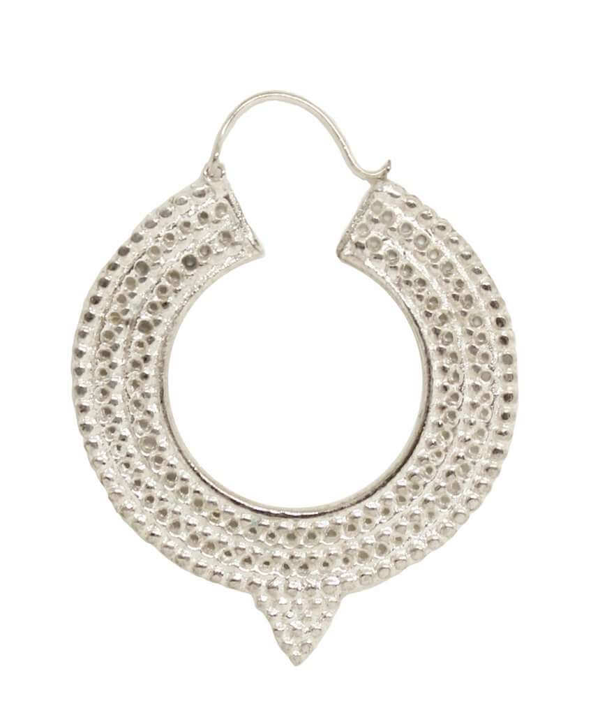 Aztec Hoop Earrings Silver