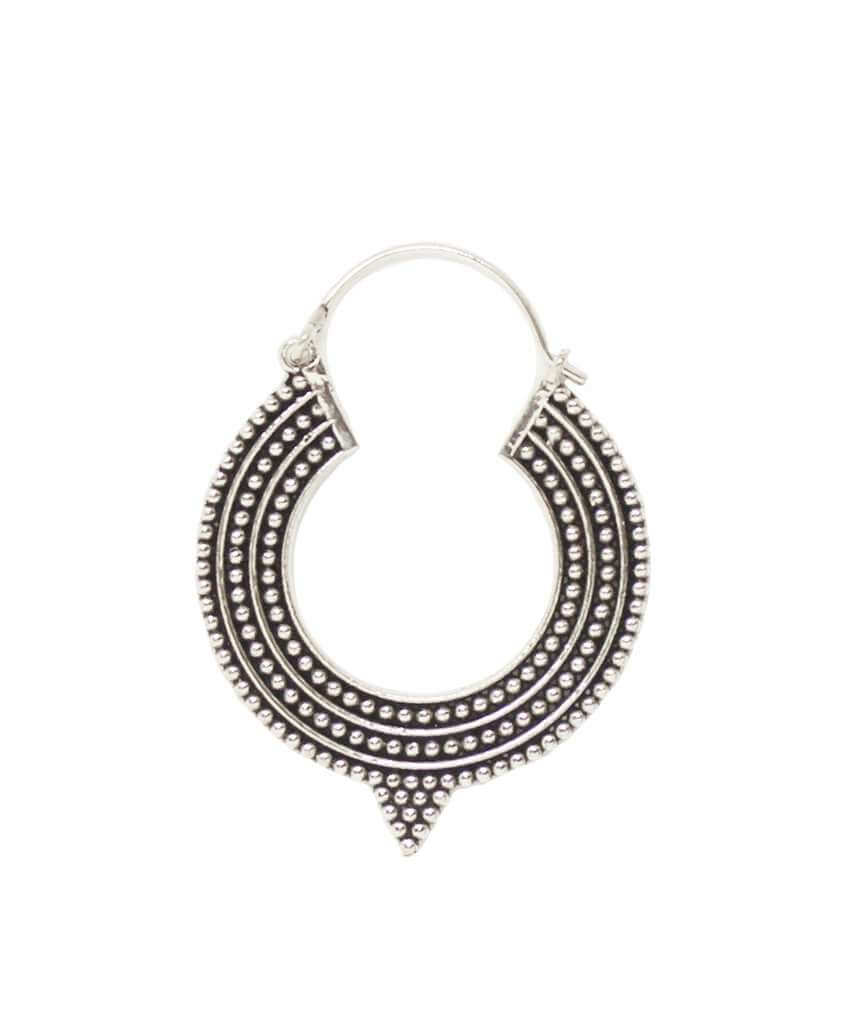 Aztec Hoop Earrings Silver