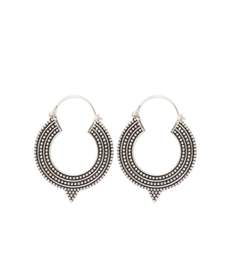 Aztec Hoop Earrings Silver