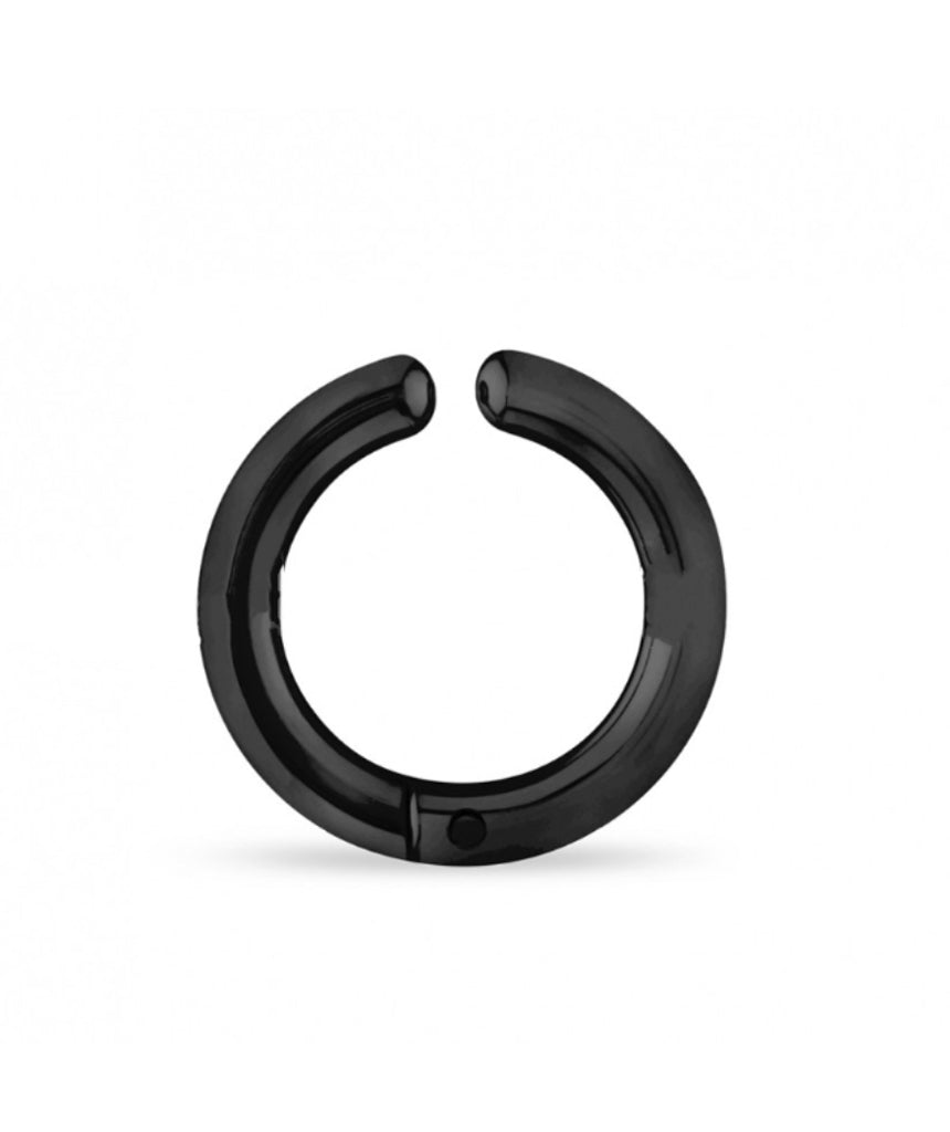 Black Fake Hoop Earring