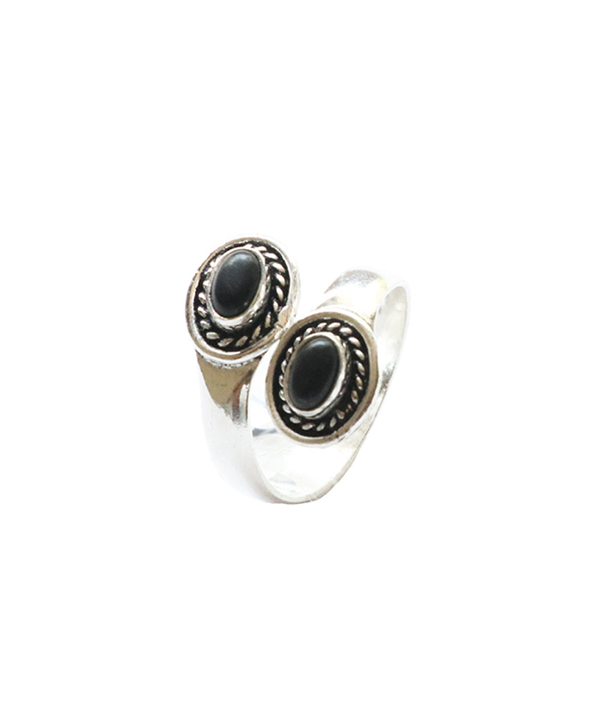 Twisted Double Stone Ring