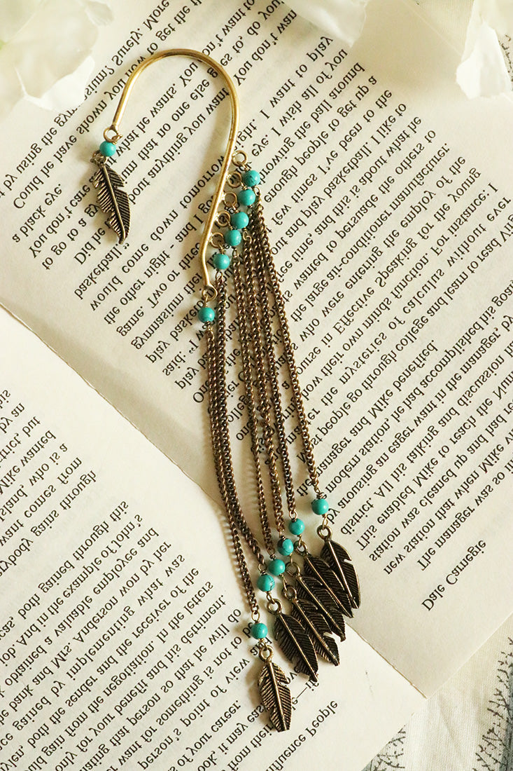 Boho Earcuff Feathers with Beads